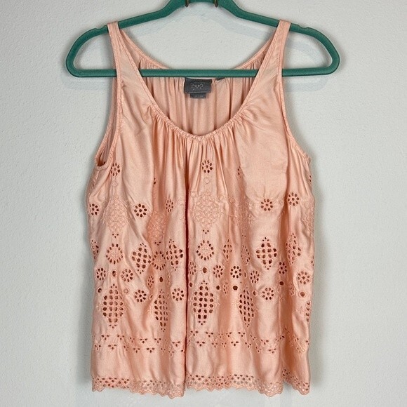 Anthropologie Vanessa Virginia Eyelet Swing Tank Top 2 - Picture 1 of 8
